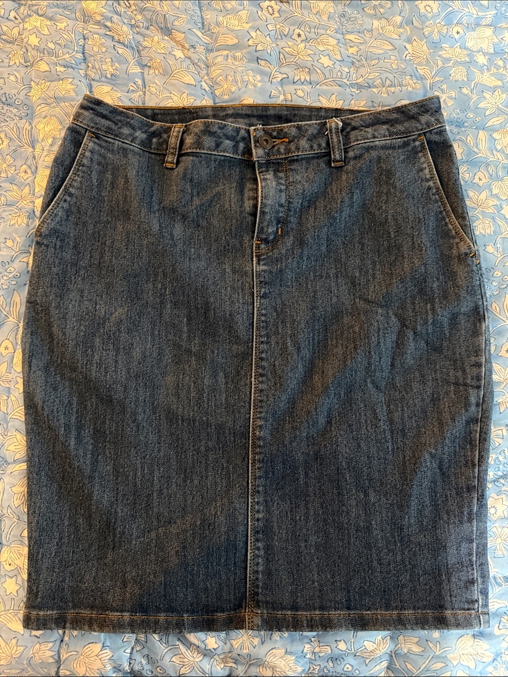 Liz Claiborne Dark Blue Straight Denim Skirt
